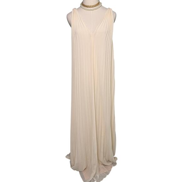 Reformation Rafina Dress ivory pleated wedding bridal maxi loose fit size 6 - Picture 7 of 15
